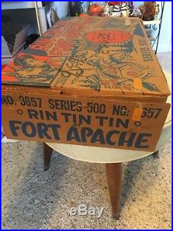 Vintage 1956 RIN TIN TIN, FORT APACHE, MARX Play Set, Series 500, #3657, WithBox