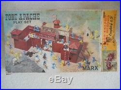 Vintage 1960's MARX Fort Apache Play Set Original Box Near Complete