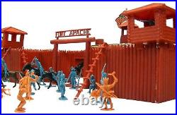 Vintage 1960's Marx Fort Apache US Cavalry Supply Building Indian Playset withBox