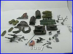 Vintage 1960's Marx Miniature Play Set BATTLE GROUND with Original Box NICE