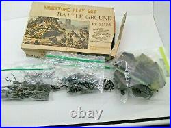 Vintage 1960's Marx Miniature Play Set BATTLE GROUND with Original Box NICE