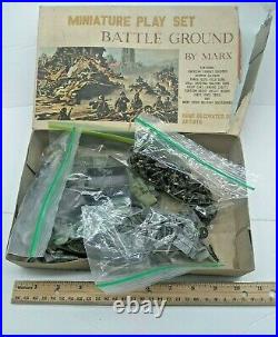 Vintage 1960's Marx Miniature Play Set BATTLE GROUND with Original Box NICE