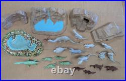 Vintage 1960's Marx Prehistoric Times Play Set Dinosaurs Cave Tin Duck Pond