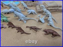 Vintage 1960's Marx Prehistoric Times Play Set Dinosaurs Cave Tin Duck Pond