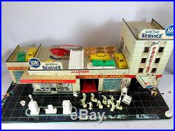 Vintage 1960's Marx Sears Allstate Happi Time tin service gas station garage set