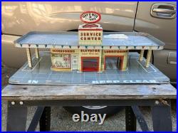 Vintage 1960's Marx Tin Litho Day & Nite Gas Service Station Center Lubritorium
