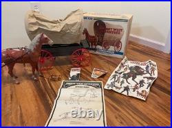 Vintage 1960s MARX JOHNNY WEST Covered wagon horse & harness boxed 4434 Play set