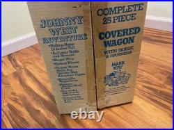 Vintage 1960s MARX JOHNNY WEST Covered wagon horse & harness boxed 4434 Play set