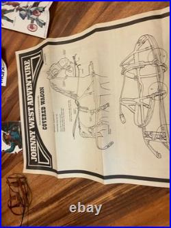 Vintage 1960s MARX JOHNNY WEST Covered wagon horse & harness boxed 4434 Play set