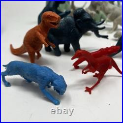 Vintage 1960s MARX toys dinosaur prehistoric times playset lot of 33 as is