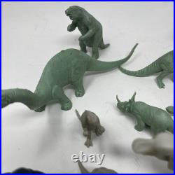 Vintage 1960s MARX toys dinosaur prehistoric times playset lot of 33 as is