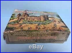 Vintage 1960s Marx Miniature Knights & Castle Medieval Playset in Original Box