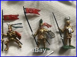 Vintage 1960s Marx Miniature Playset Knights & Castle with Box & Play Mat L@@K jf