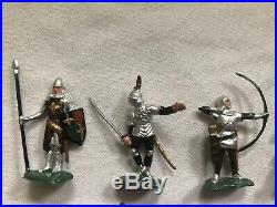 Vintage 1960s Marx Miniature Playset Knights & Castle with Box & Play Mat L@@K jf