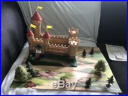 Vintage 1960s Marx Miniature Playset Knights & Castle with Box & Play Mat L@@K jf