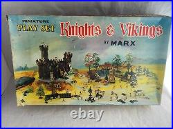 Vintage 1960s Marx Miniature Playset Knights & Vikings In Original Box Very Nice