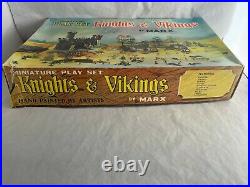 Vintage 1960s Marx Miniature Playset Knights & Vikings In Original Box Very Nice