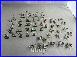 Vintage 1960s Marx Miniature Playset Knights & Vikings In Original Box Very Nice