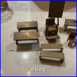 Vintage 1960s Marx Moon Base Lab Furniture Desk Chair Bench Ladder Computer Etc