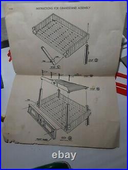 Vintage 1960s Marx Racetrack Slot Car Grandstand Lights Shed Crew Figure Set