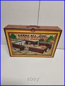 Vintage 1960s Marx Toys Fort Apache Carry All Playset 99% Complete Nice