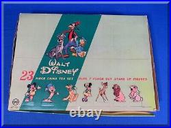 Vintage 1960s Marx Walt Disney 23 Piece China Tea Set Complete Unpunched Figures