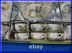 Vintage 1960s Marx Walt Disney 23 Piece China Tea Set Complete Unpunched Figures