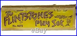 Vintage 1961 Marx Flintstones Bedrock City Village Hanna-Barbera withBox & Insert