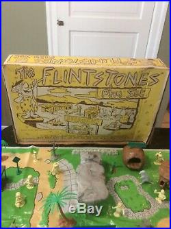 Vintage 1961 Marx The Flintstones Playset #4672 Original Box And Pieces