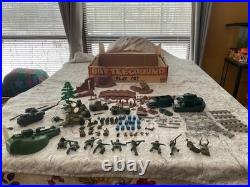 Vintage 1963 Marx Battleground Army Playset 4754 in Original Box. 110 Pieces