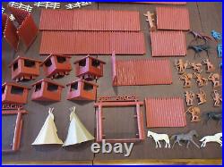 Vintage 1964 Marx Fort Apache Play Set Cavalry Soldiers & Indians RARE