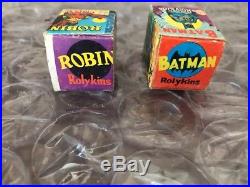 Vintage 1966 Marx Batman & Robin ROLYKINS COMPLETE IN BOX SCARCE LOOK