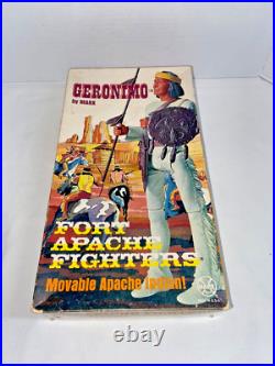 Vintage 1967 Geronimo Marx Toy Action Figure Fort Apache Fighters WithBox, Instruc