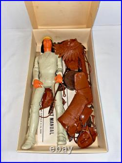 Vintage 1967 Geronimo Marx Toy Action Figure Fort Apache Fighters WithBox, Instruc