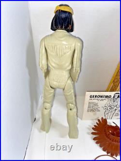 Vintage 1967 Geronimo Marx Toy Action Figure Fort Apache Fighters WithBox, Instruc