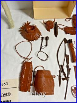 Vintage 1967 Geronimo Marx Toy Action Figure Fort Apache Fighters WithBox, Instruc