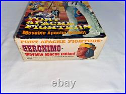 Vintage 1967 Geronimo Marx Toy Action Figure Fort Apache Fighters WithBox, Instruc