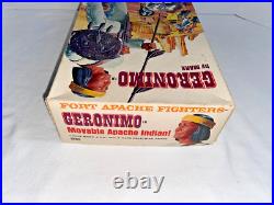 Vintage 1967 Geronimo Marx Toy Action Figure Fort Apache Fighters WithBox, Instruc