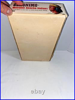 Vintage 1967 Geronimo Marx Toy Action Figure Fort Apache Fighters WithBox, Instruc