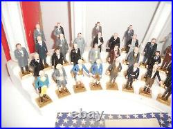 Vintage 1967 Marx Complete Presidents Set of 36 Painted Plastic Figures Display+