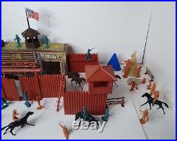 Vintage 1967 Marx Fort Apache Playset No. 3681, Toy Soldiers Cowboys Indians