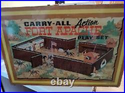 Vintage 1968 Louis Marx Fort Apache Carry All Play Set Style 4685