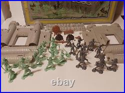 Vintage 1968 Marx Fighting Knights Carry All Action Playset 4635 and Accessories