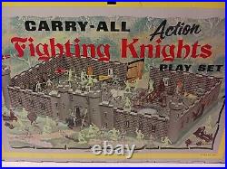 Vintage 1968 Marx Fighting Knights Carry All Action Playset 4635 and Accessories