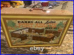 Vintage 1968 Marx Fort Apache Carry All Play Set with Tin case And Accessories