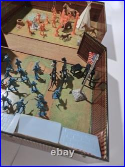 Vintage 1968 Marx Fort Apache Carry-All Playset 4685 Tin Litho Case Complete
