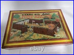 Vintage 1968 Marx Fort Apache Carry-All Playset 4685 Tin Litho Case Complete