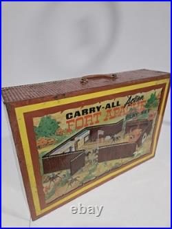 Vintage 1968 Marx Fort Apache Carry-All Playset 4685 Tin Litho Case Complete