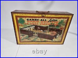 Vintage 1968 Marx Fort Apache Carry-All Playset 4685 Tin Litho Case Complete