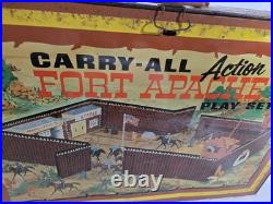 Vintage 1968 Marx Fort Apache Carry-All Playset 4685 Tin Litho Case Complete